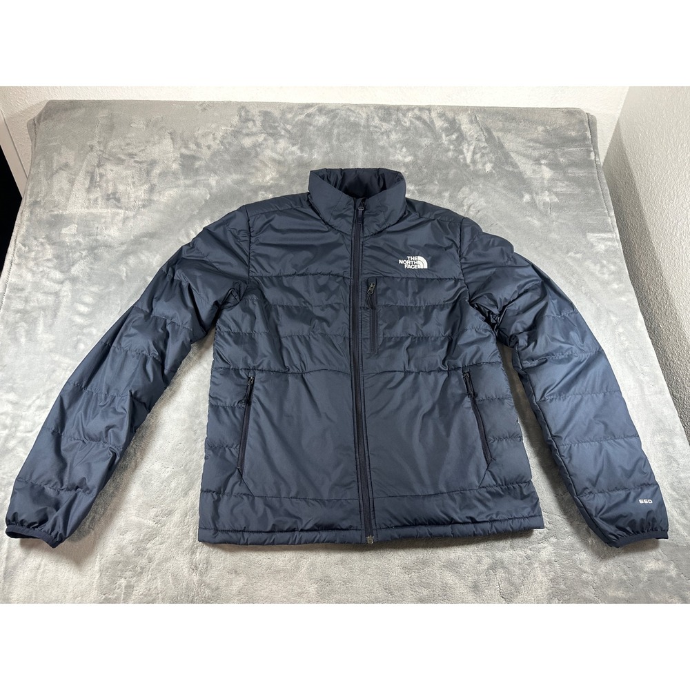 The North Face Mens Aconcagua 2 550-Fill Down Puffer Jacket Navy Blue Size M